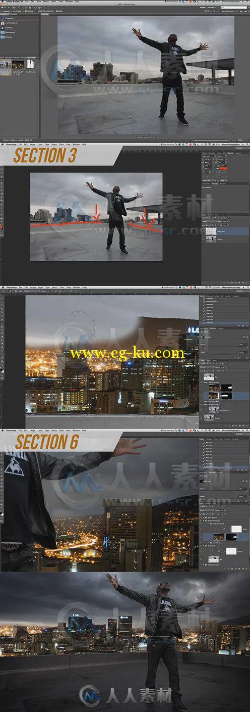 Photoshop广告级合成特效视频教程 SkillFeed Photoshop Retouching Rooftop Freedom的图片1