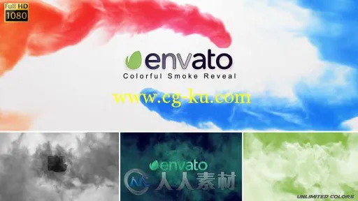 彩色烟雾Logo演绎动画AE模板 Videohive Colorful Smoke Reveal 8918826 Project fo...的图片2