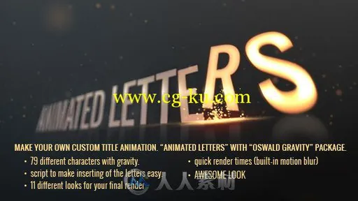 跳动文字Logo演绎动画AE模板 Videohive Animated Letters Oswald Gravity Package ...的图片2