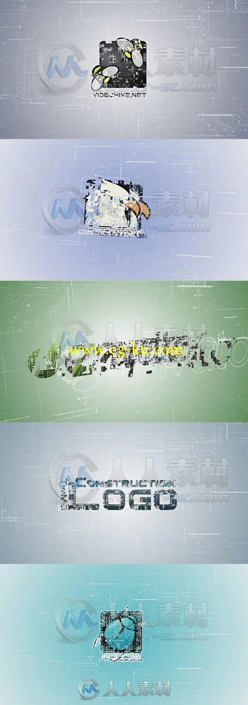 梦幻重叠Logo演绎动画AE模板 Videohive Construction Logo 8942960 Project for Af...的图片1