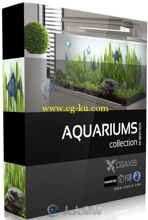 水族馆鱼缸3D模型合辑 CGAxis Models Volume 24 Aquariums的图片2