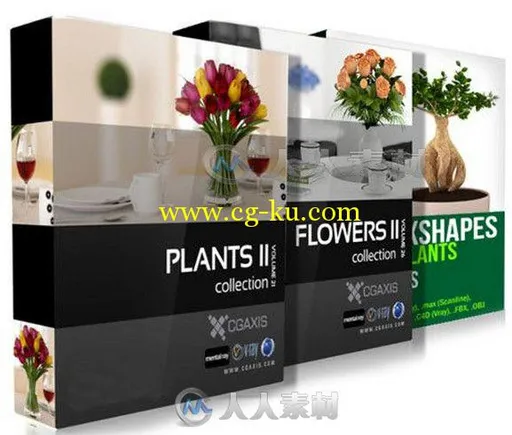 盆栽植物3D模型合辑 CGAxis Models Volume 21 26 and Convexshapes 3D Potted Plants的图片1