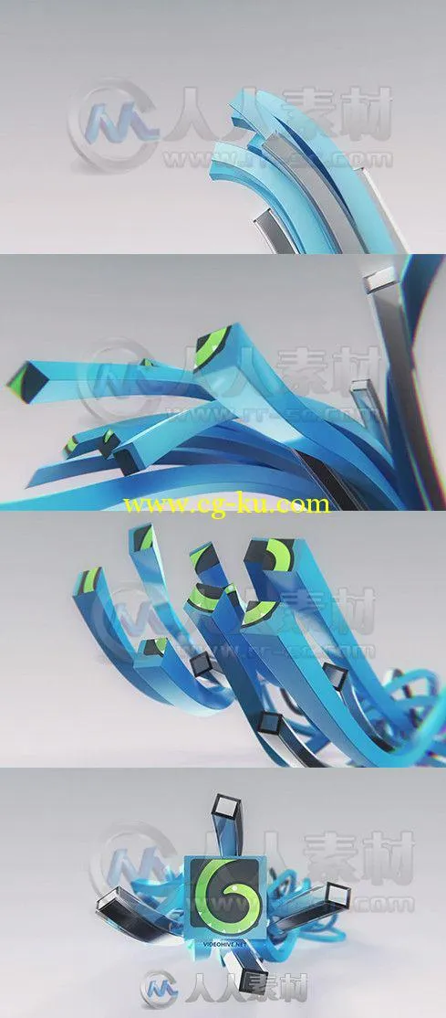 三维线条Logo演绎动画AE模板 Videohive 3D Lines Logo Reveal 9101629的图片1