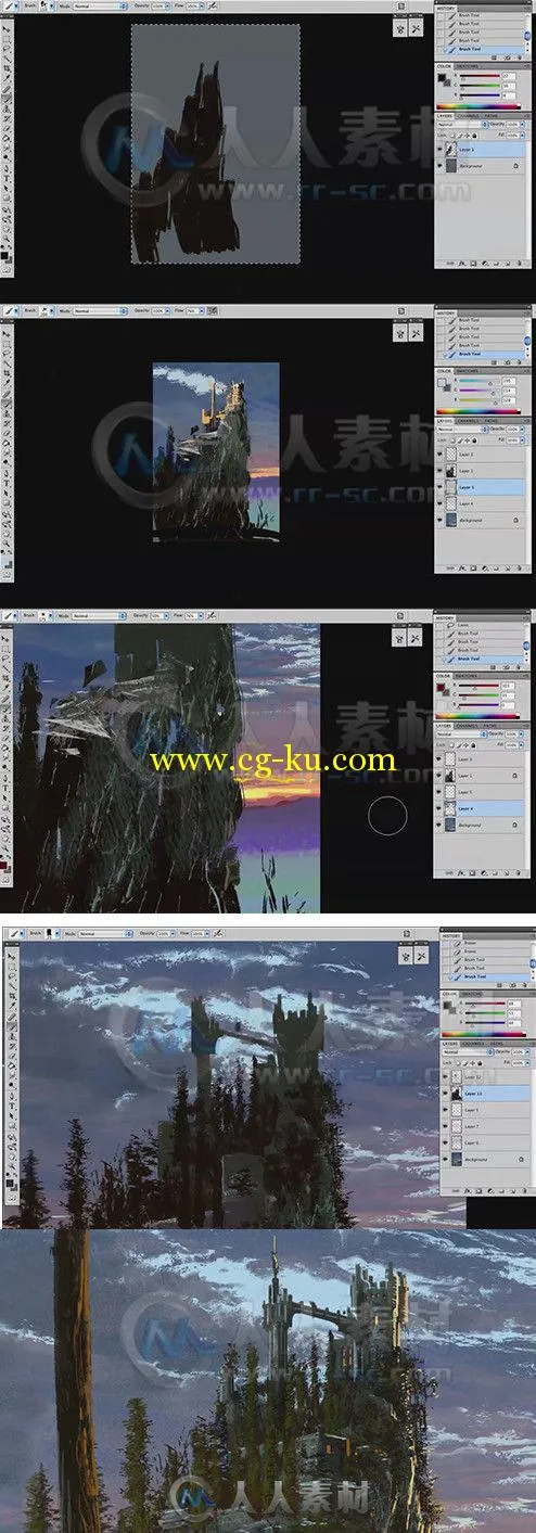 Photoshop艺术环境快速绘景视频教程 Digital-Tutors Speed Painting Techniques fo...的图片1