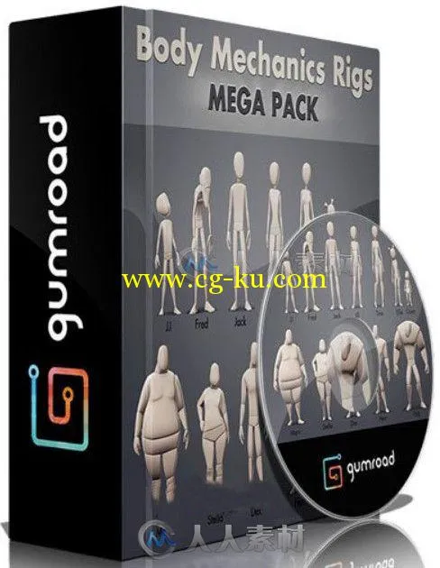 12组Maya角色骨骼动画包V1.1版 Gumroad Body Mechanic Rigs Mega Pack 1.1的图片1