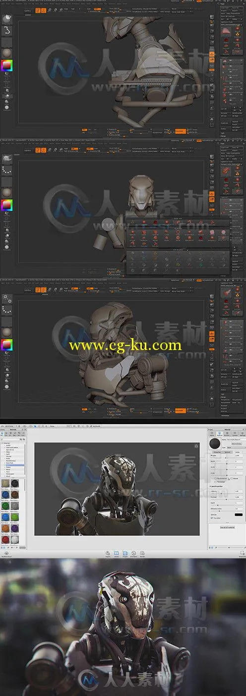 Zbrush游戏电影角色雕刻艺术训练视频教程 Cubebrush Zbrush for Hard Surface Design的图片1