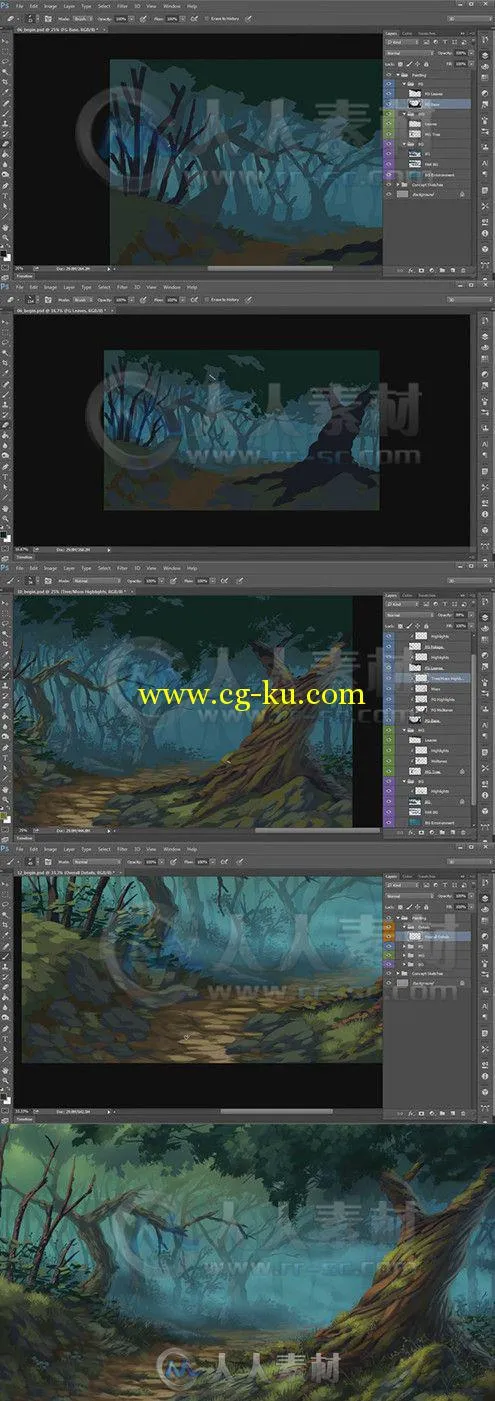 Photoshop森林数字绘画艺术视频教程 Digital-Tutors Digitally Painting Forest Co...的图片1