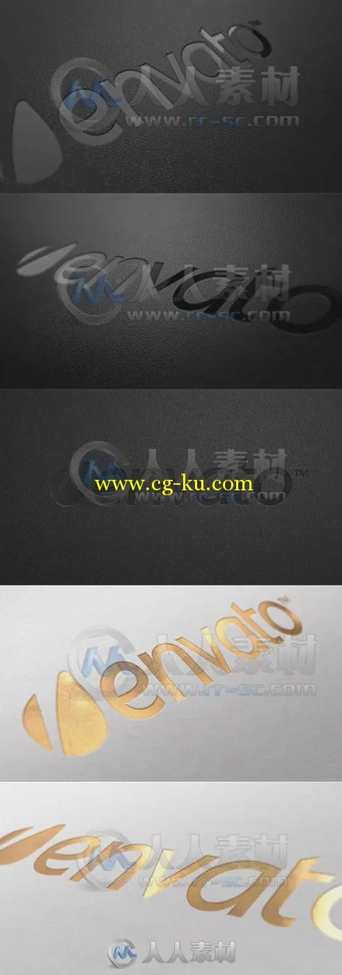 压花质感Logo演绎动画AE模板 Videohive Realistic Logo Mockup 9123357的图片1