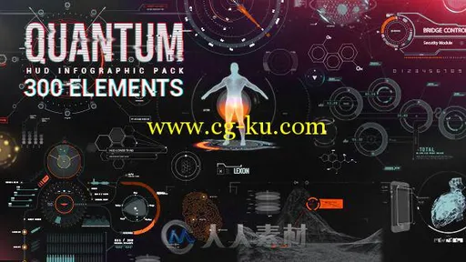 超强数字化包装动画AE模板合辑 Videohive Quantum HUD Infographic 8678174的图片2