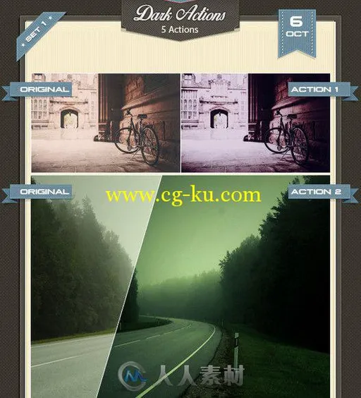 超炫暗色系调色特效PS动作合辑 Graphicriver dark actions 9115103的图片1