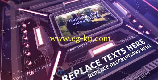 电子电路展示动画AE模板 Videohive The Intense Techno Cube Template 8870546的图片2