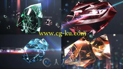 多彩钻石展示动画AE模板 Videohive Diamonds Photo Slider Opener 3787394的图片2