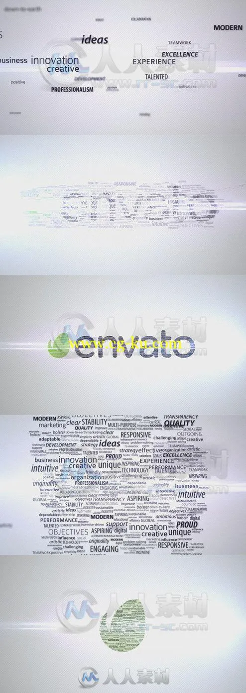 文字汇聚Logo演绎动画AE模板 Videohive Buzzwords Logo Reveal II 9169284 Project...的图片1