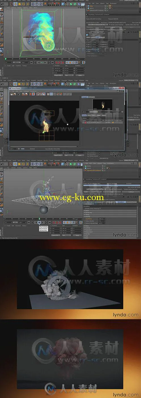 C4D中TurbulenceFD流体粒子模拟特效制作视频教程 Lynda TurbulenceFD for CINEMA 4...的图片1