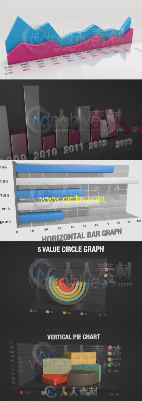 三维信息统计图标动画C4D模板 Videohive Info Graphs 3D 2167250 Cinema 4D Templates的图片1