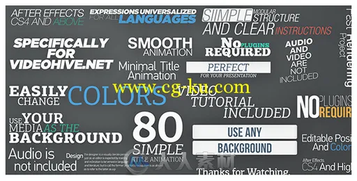 80组超强字幕动画AE模板 Videohive 80 Simple Title Animations 9256185的图片1