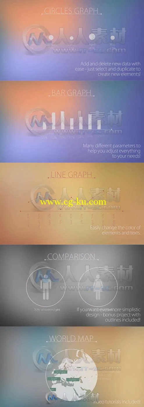 清新现代企业信息图表动画AE模板 Videohive Simple and Modern Infographics 7920053的图片1