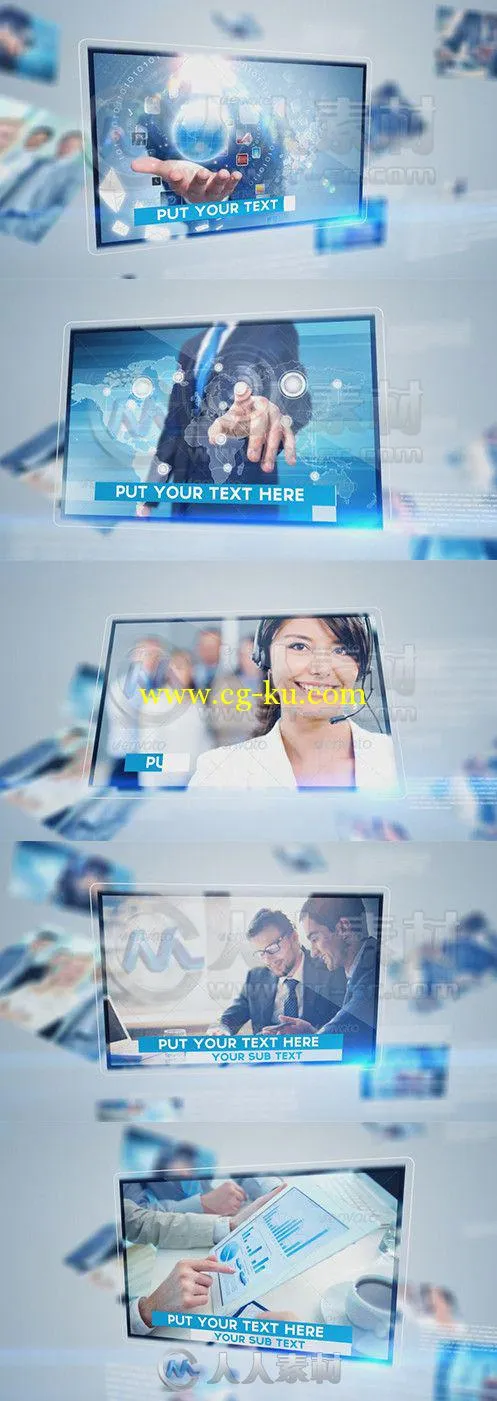 科技企业宣传动画AE模板 Videohive Corporate Multi Video Promo 8998236的图片1