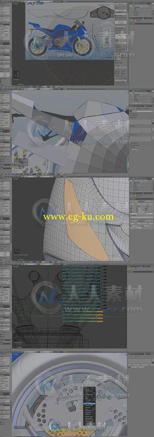 Blender摩托车建模制作视频教程 CGCookie Modeling a Motorcycle in Blender的图片1