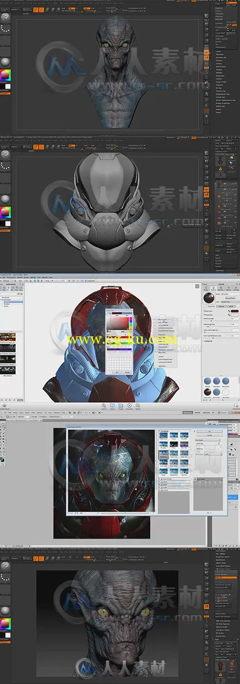 Zbrush外星访客雕刻艺术视频教程 Gumroad The Making of The Visitor with Josh Cr...的图片1