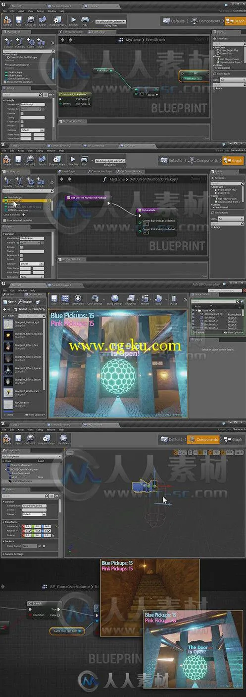 Unreal Engine中Blueprint游戏系统技巧视频教程 Digital-Tutors Creating Gameplay...的图片1