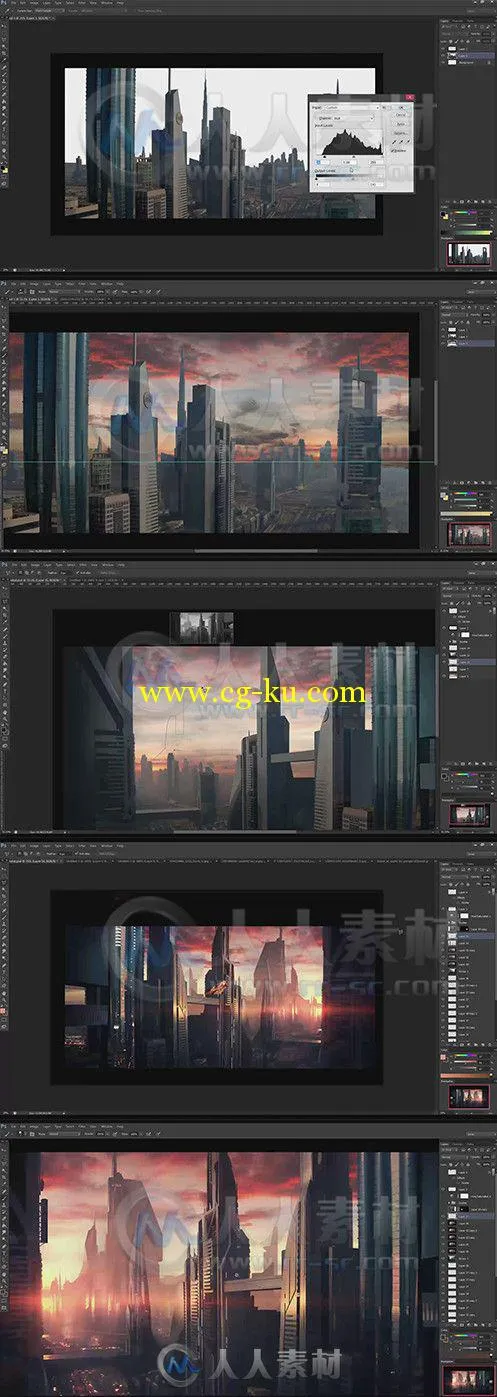 Photoshop未来城市合成技巧视频教程 Gumroad Sci fi Environment Design Technique...的图片1