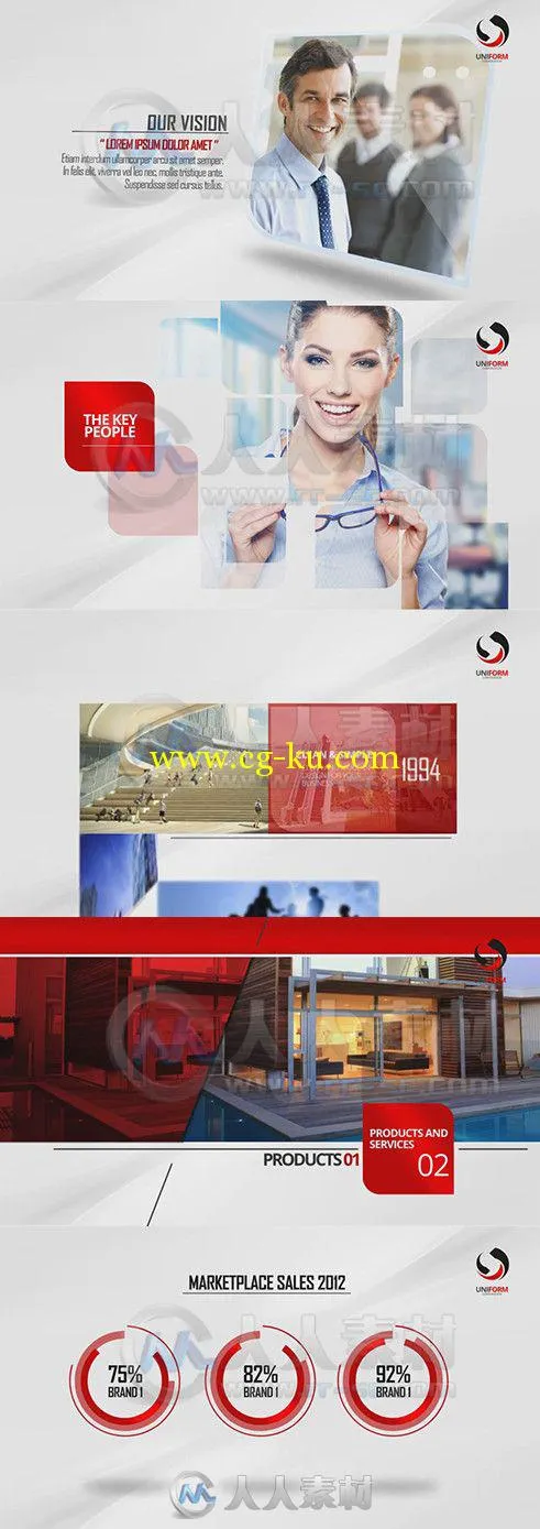 企业统一VI包装动画AE模板 Videohive Uniform Corporate Video Package 8599123的图片1