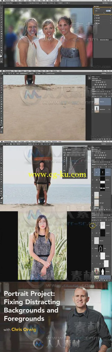 Photoshop人物肖像前景与背景修饰技巧视频教程 Lynda Portrait Project Fixing a D...的图片1