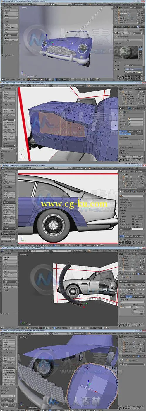 Blender汽车建模制作训练视频教程 Lynda Vehicle Modeling in Blender的图片1