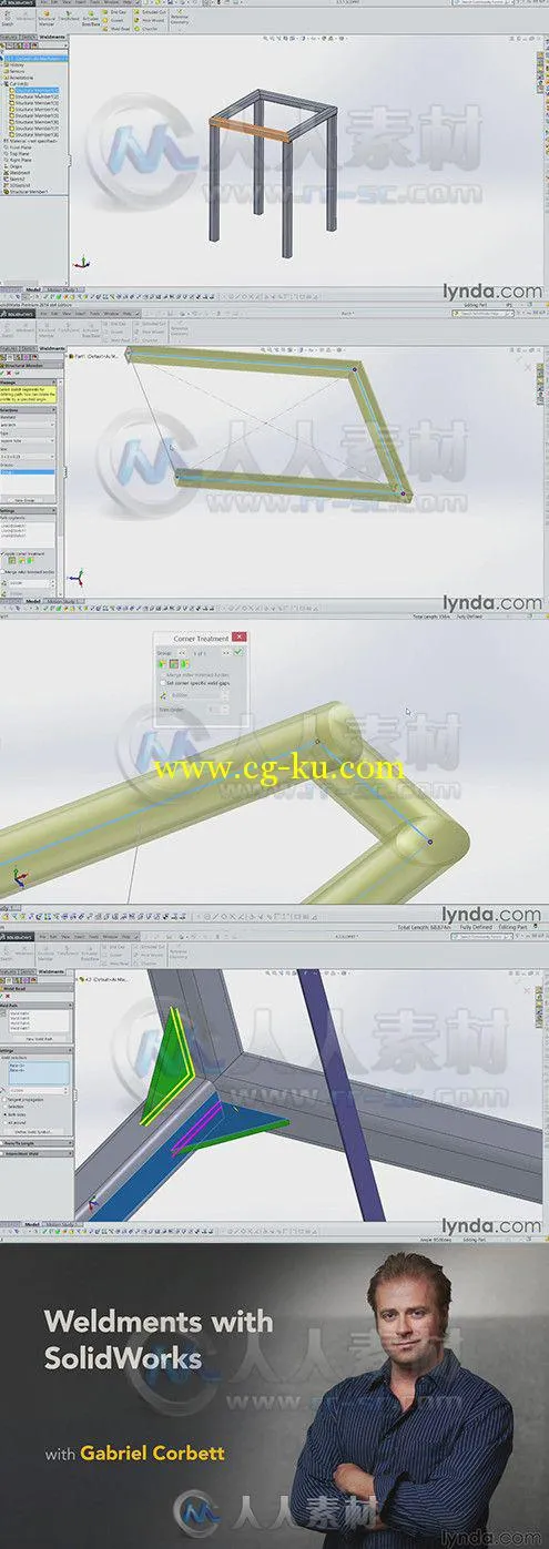 SolidWorks焊接工具集使用技巧视频教程 Lynda Weldments with SolidWorks的图片1