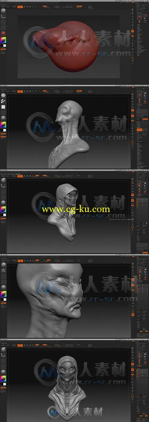 ZBrush基础技能实例训练视频教程 Gumroad Intro To Sculpting by Kurt Papstein的图片1