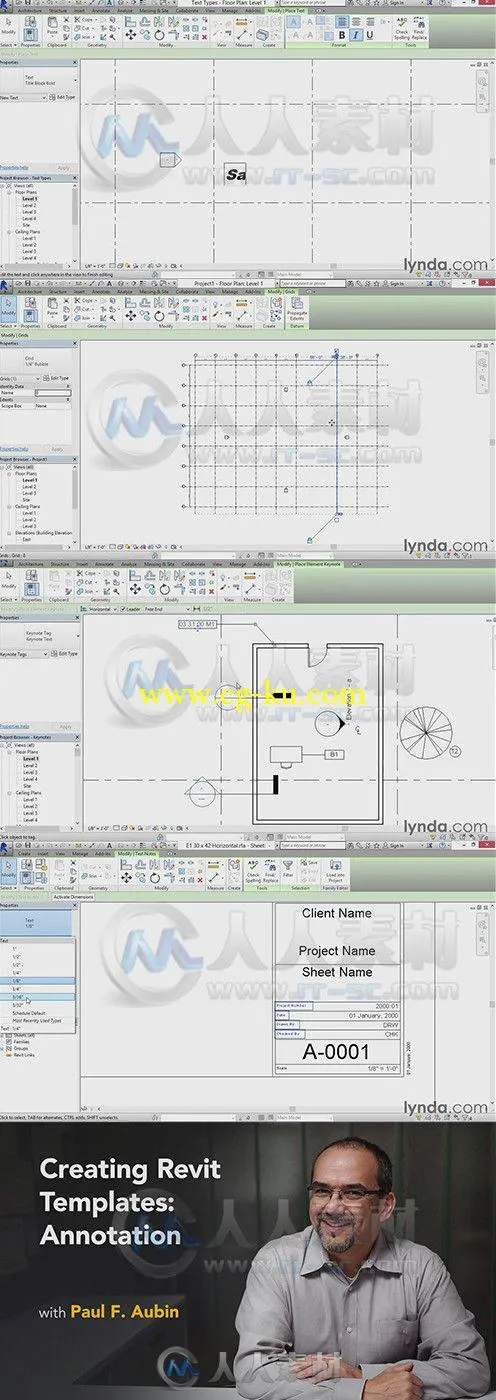 Revit自定义模板制作视频教程 Lynda Creating Revit Templates Annotation的图片1