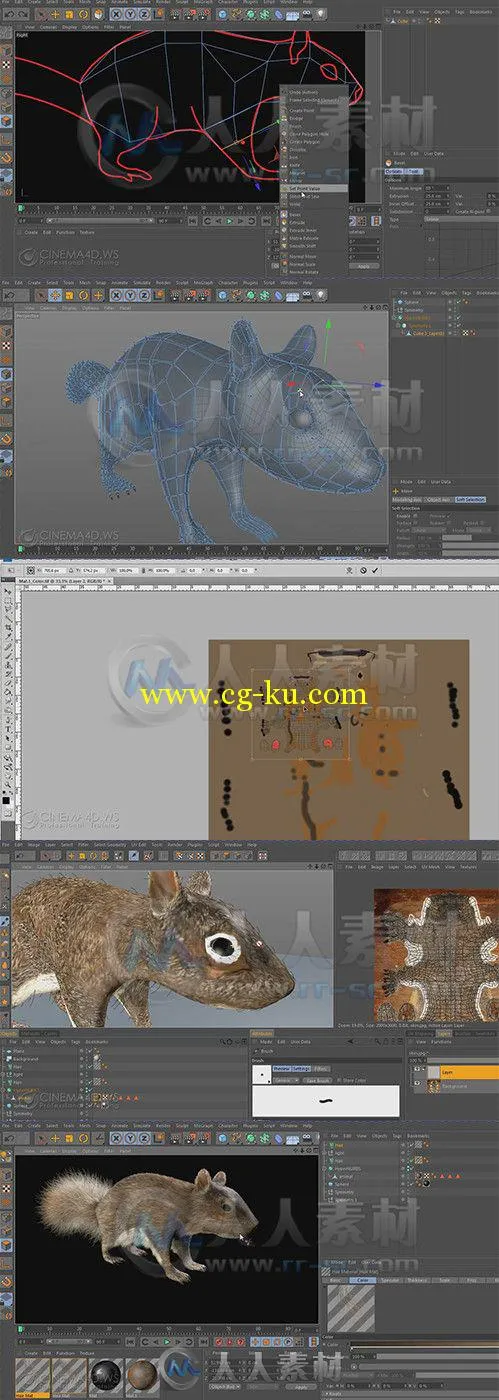 C4D动物毛发制作训练视频教程 Cinema 4D Tutorial.Net Hair Tutorial的图片2