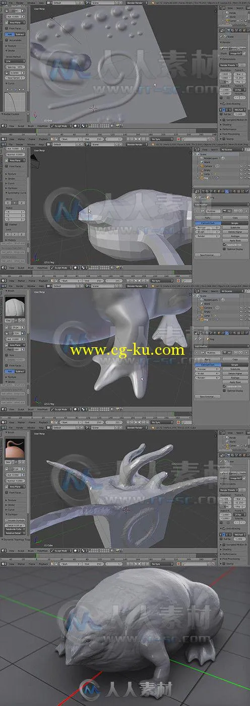 Blender雕刻艺术工作流程视频教程 Digital-Tutors Sculpting Workflows in Blender的图片1