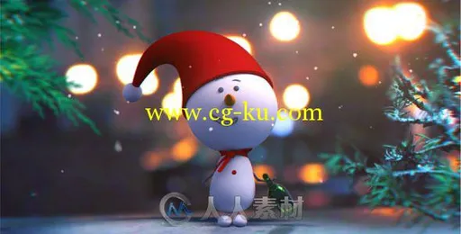 雪人假日宣传动画AE模板 VideoHive Snowman Intro 9663947的图片1