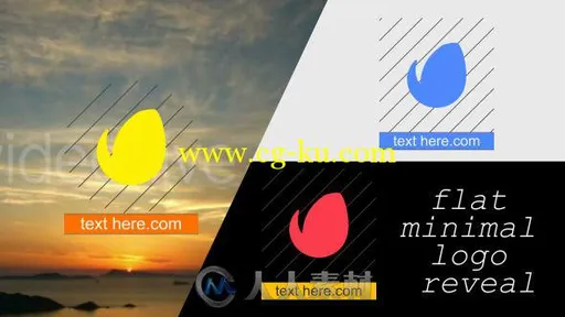 娇小简洁Logo演绎动画AE模板 VideoHive Flat Minimal Logo Reveal 9707222的图片1