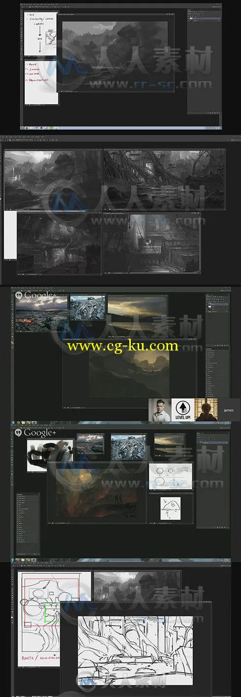 概念游戏环境插画绘制训练视频教程 Gumroad Creative Environments for Games Bund...的图片1