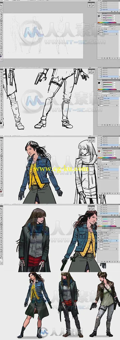 Photoshop女性角色概念艺术绘画制作视频教程 Digital-Tutors Creating Female Char...的图片1