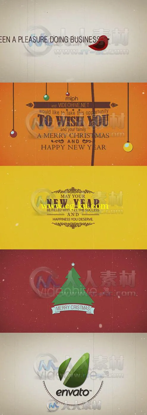 圣诞新年祝福动画AE模板 Videohive Christmas Typography 3585478的图片1