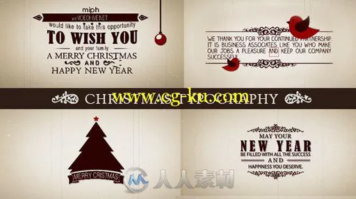 圣诞新年祝福动画AE模板 Videohive Christmas Typography 3585478的图片2