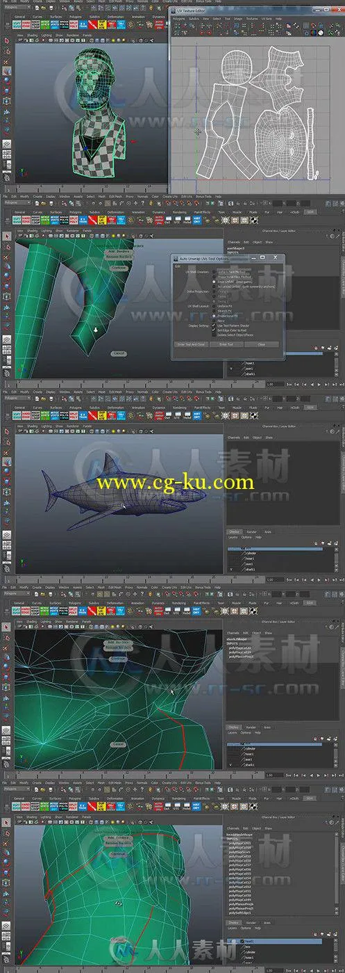 Maya中UV结构布局训练视频教程 3DMotive UV Unwrapping in Maya的图片1