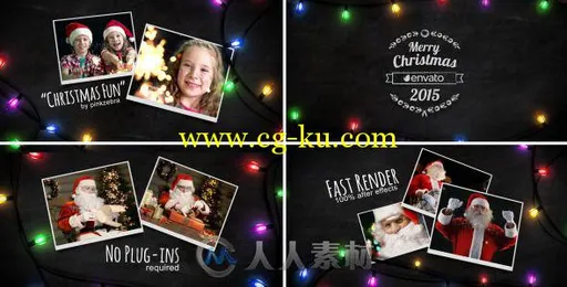 圣诞节霓虹灯相册动画AE模板 Videohive Christmas Light Slideshow 9662818的图片2