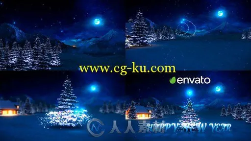 新年快乐圣诞树动画AE模板 Videohive Happy New Year 6473918的图片2