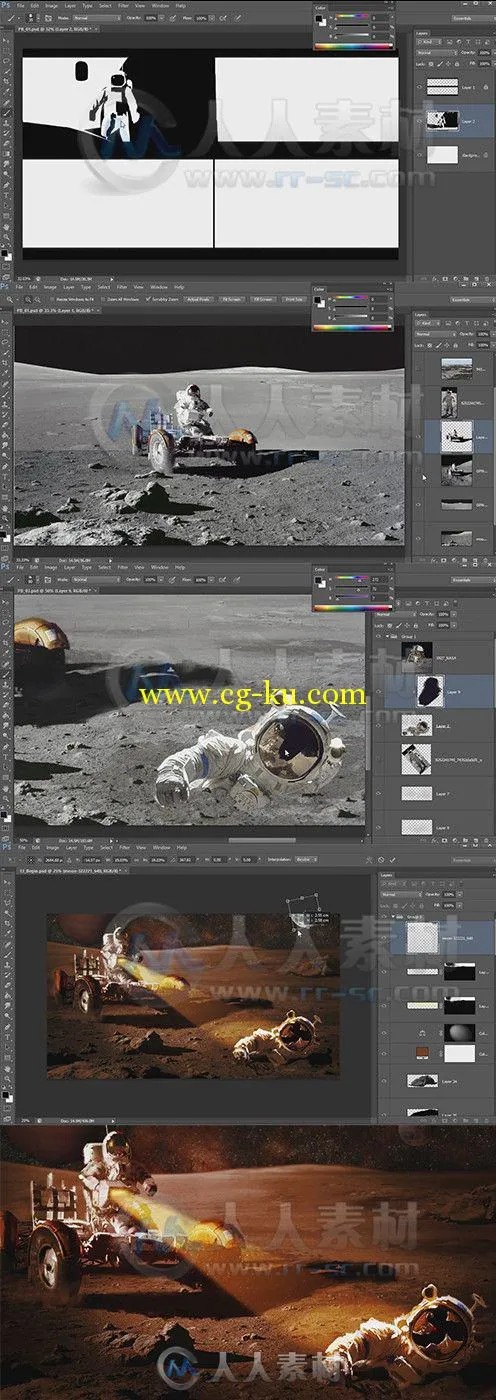 Photoshop登陆月球实例特效合成视频教程 Digital-Tutors Utilizing Photobashing...的图片1