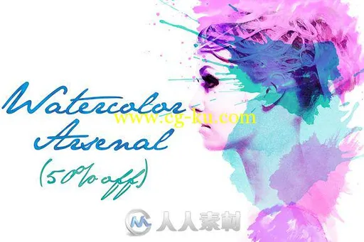 水墨风格平面设计包装合辑PS模板 Creativemarket Watercolor Arsenal 123069的图片10