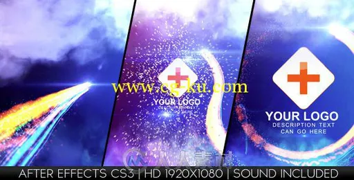 流光飞逝轨迹Logo演绎动画AE模板 Videohive Light Streak Logo Reveal 1537491的图片1