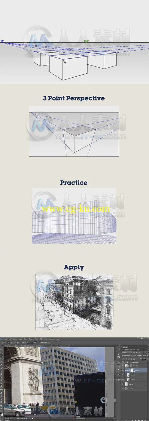 Photoshop透视场景解析视频教程 Tuts+ Premium Mastering Perspective in Adobe Ph...的图片1