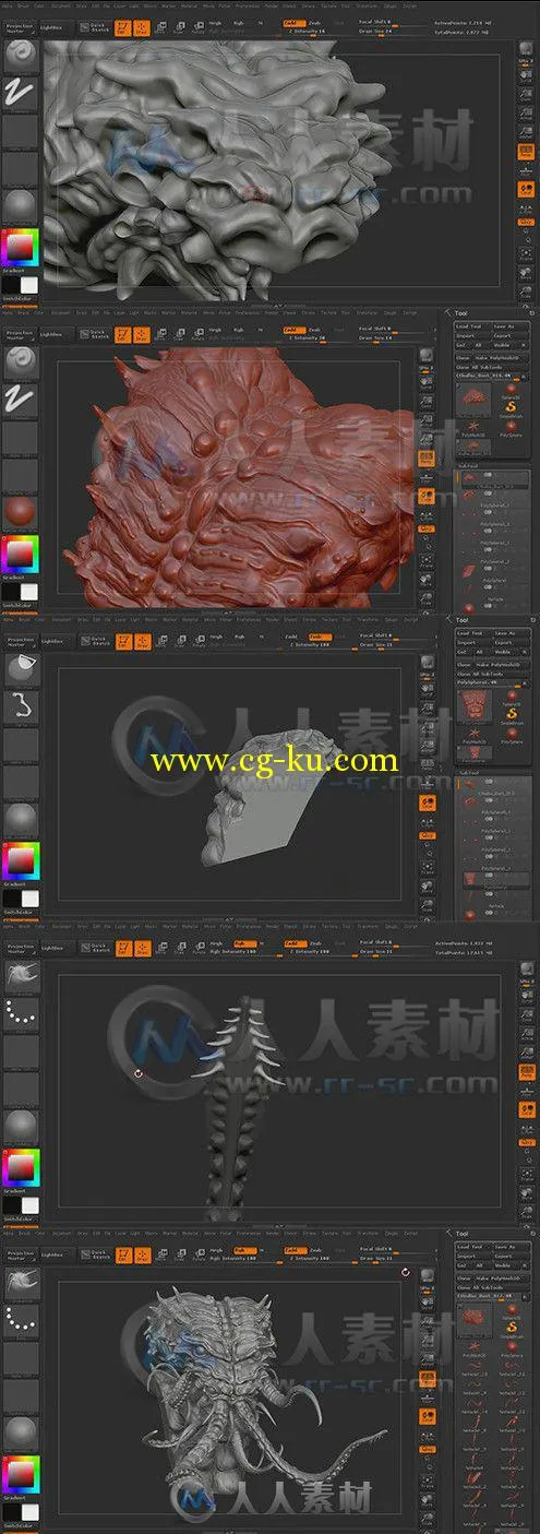Zbrush超级恶魔雕刻艺术制作视频教程第二季 3Dmotive Monster Sculpt Cthulu Volume 2的图片1