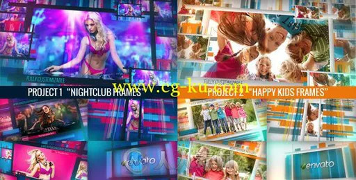 多彩动感相册动画AE模板 Videohive Chameleon Frames Photo Galleries 5100553的图片1