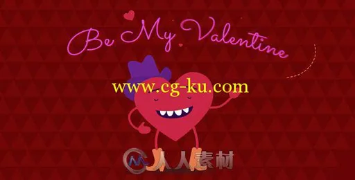 卡通情人节爱情宣言展示动画AE模板 Videohive Be My Valentine Cartoon Greeting 1...的图片1